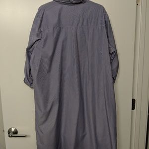 Striped shirt dress with rose embellishments